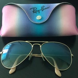 Ray-ban Aviator Sunglasses gold/light blue